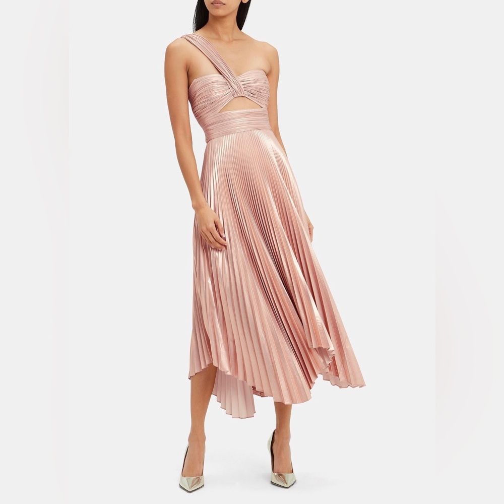 NWT, A.L.C. Aurora One Shoulder Metallic Dress, Size 2